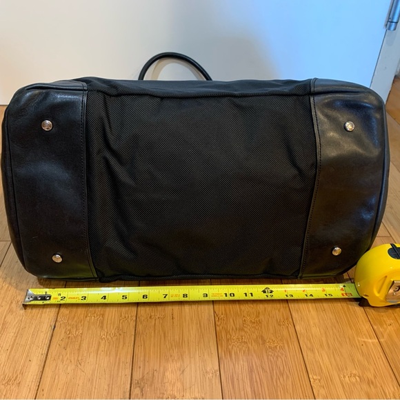 TUMI Black Ballistic Nylon w Leather Trim 3/4 Zip Closure Weekender Bag - Picture 3 of 11